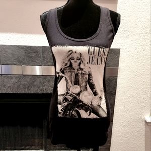💙 NEW GUESS Tank Top Sleeveless Muscle Shirt XL Motorcycle Print